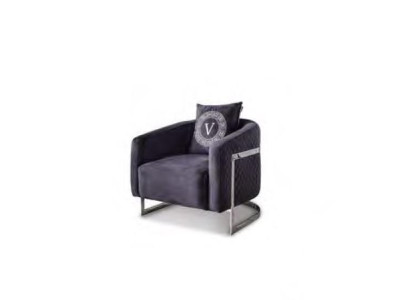 Black Armchair Single Seater Upholstered furniture Lounge chair Living room furniture
