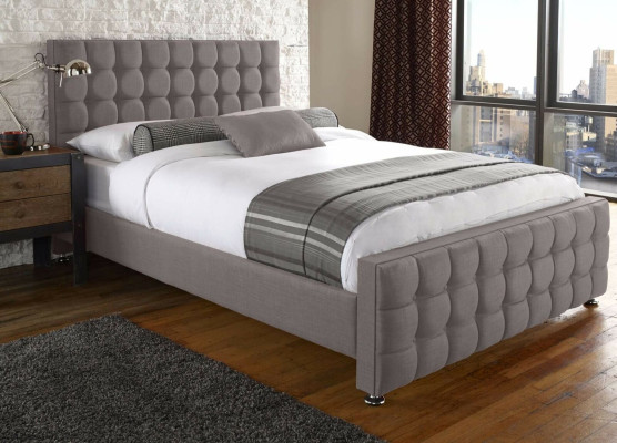 English Gray Chesterfield Double bed Designer Bedroom Beds
