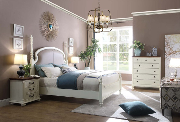 Bed Bedside table Stool 4 pcs. Bedroom Set Design Modern Luxury Beds new