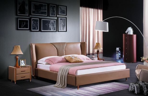 Bed Textile 2x Bedside table 3 pieces. Bedroom Set Furniture Modern Luxury Beds