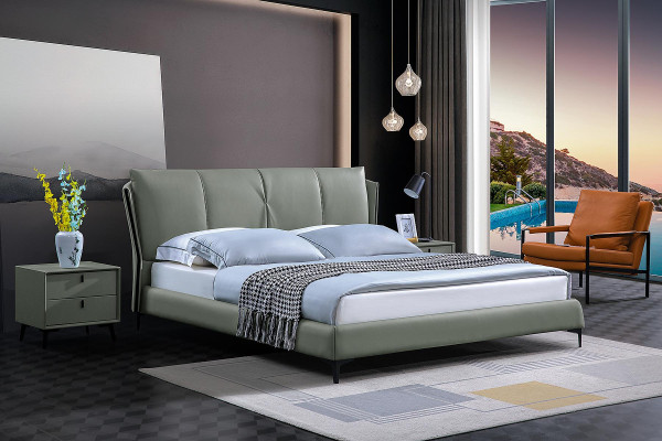 Bed Leather 2x Bedside table 3 pcs. Bedroom Set Furniture Modern Luxury Beds new
