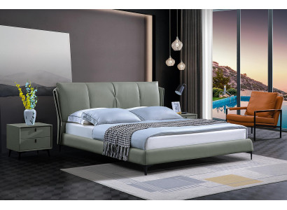 Bed Leather 2x Bedside table 3 pcs. Bedroom Set Furniture Modern Luxury Beds new