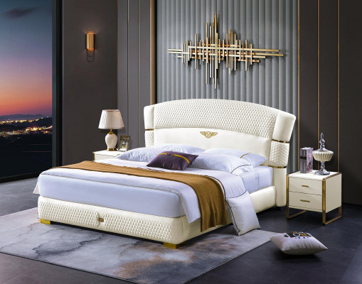 Wood Design Bed Double Luxury Marriage. Modern hotel rack sleeping room