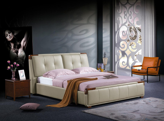 Bed Upholstery Design Luxury Double Decorative Hotel Beds Sleep Room Leather