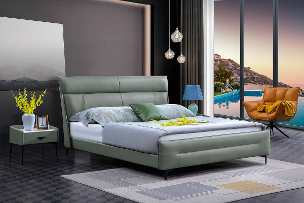 Complete's Bed Green Leather Bed Beds Luxury Design Bedroom Furniture 180x200