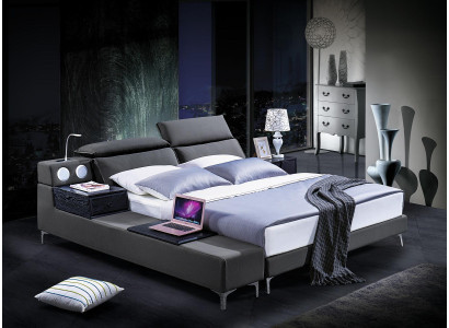 Design Double bed Leather Bed Beds Bed Upholstery Leather Bedroom Marriage 180x200.