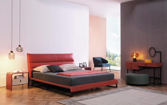 Bed Upholstery Design Luxury Decorative Double Hotel Beds Sleep Room Leather