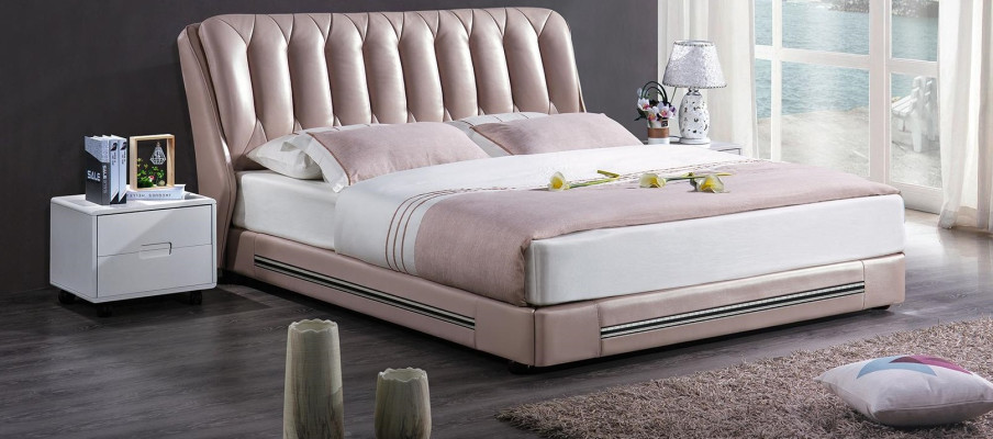 Classic r English Style Bed Double Textile Modern Beds 180x200cm