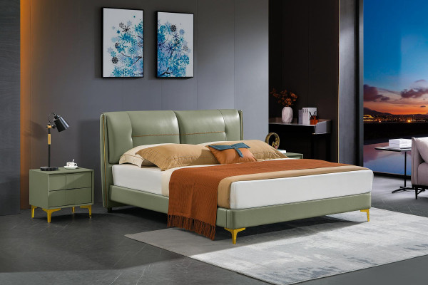 Leather Bed Upholstery Design Luxury Double Hotel Sleep Room Beds Design