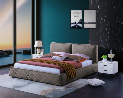 Design Bedroom Bed Luxury Wood Beds Double Marriage Upholstery Furniture 180x200cm