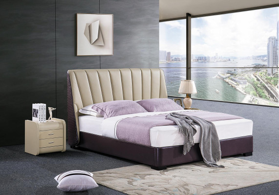 Bed Upholstered bed Luxury Bedroom Design Beds Textile Wood Bed frame new