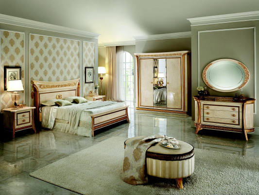 arredoclassic™ Bedroom Set Melodia Baroque Rococo Bed Bedside table 6-piece.