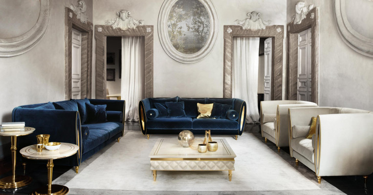 Sofa set Sofa Couch 3 + 3 Living room Designer Baroque Furniture Classic