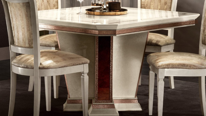 Dining table 4x Chairs Chest of drawers 8pcs. Dining room Set Group Suite Table Seating group