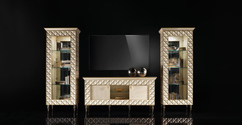 Wall unit display case TV cabinet sideboard wardrobe wall baroque rococo design