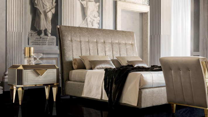 Bed 2x Bedside table 3 pcs. Bedroom Set Designer Luxury Beds Hotel Complete