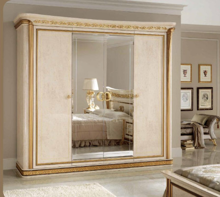 Wardrobe 4 doors antique Baroque Rococo Art Nouveau Furniture Bedroom