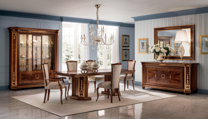 Furniture Table + 6x Chair Sets Dining room Suite Wood Complete Baroque