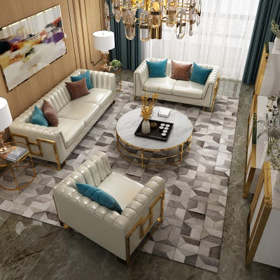 Luxury Furniture Sofa set Couch Sofa Upholstery 3 2 1 Seater Coffee table 4pcs