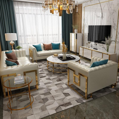 Luxury Furniture Sofa set Couch Sofa Upholstery 3 2 1 Seater Coffee table 4pcs