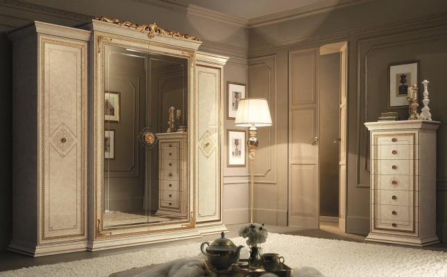 Wardrobe Bedroom Wood Wardrobe Antique Style Baroque Rococo Cabinets new
