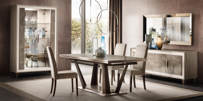 Dining room Set Suite Estish Display case Chest of drawers Mirror 4pcs. Set arredoclassic