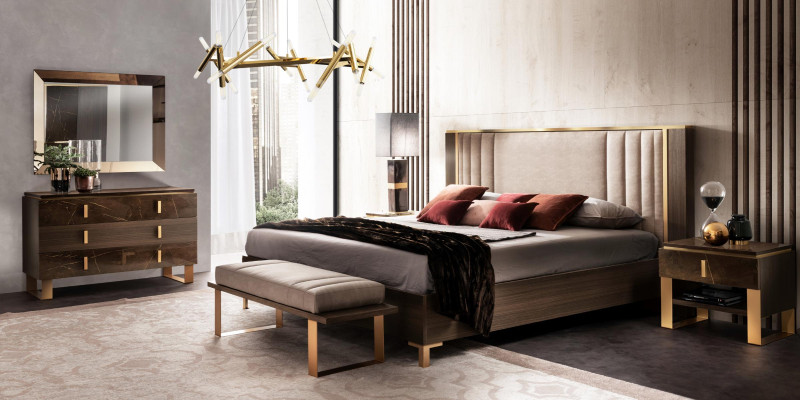 Bedroom set 5 pieces. Design Modern Luxury Furniture new Bed Bedside table Chest of drawers