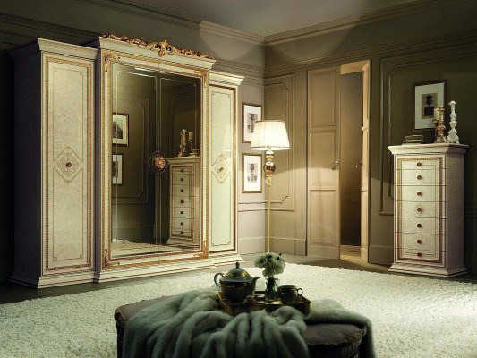 Bedroom Wardrobe 4 door closet Wood Wardrobe Clothes cupboards