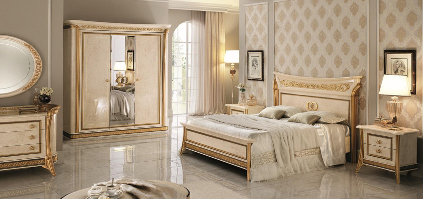 Bed 2x Bedside table 3 pcs. Bedroom Set Furniture Modern Beds arredoclassic new