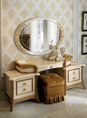 Dressing table Table Bedroom Stool Mirror Youth Antique Style Wood