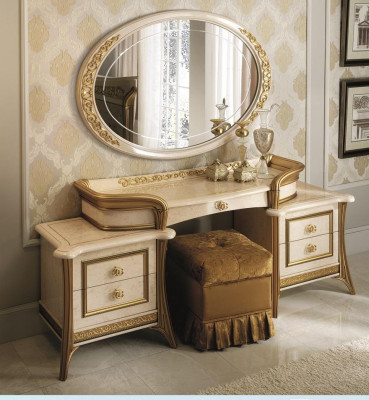 Dressing table Mirror Stool Chest of drawers Set Complete Bedroom new 3pcs. Console