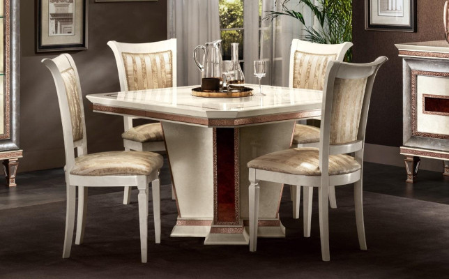 Complete Set Dining table 4x Chairs Dining room Set Ess Group Wood Table Tables 5pcs