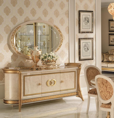 Sideboard + Mirror Sideboard Bedroom Chest of drawers Baroque Rococo arredoclassic new