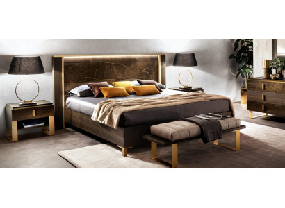 Design Bedroom 3 pcs. Leather Bed 2x Bedside table Classic r Luxury Beds Set