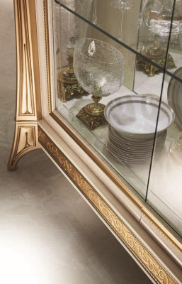 Display case Showcases Wardrobe Glass cabinet Living room Shelf Baroque Rococo Real Wood