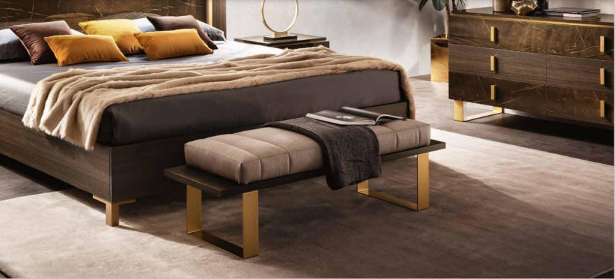 Bedroom Set Bed Bedside tables Stool Beds Design Italian Furniture 4 pcs