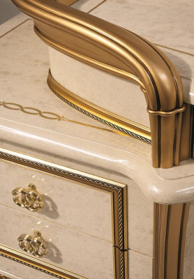 Mirror Chest of drawers Wardrobe Chests of drawers Bedroom Set Wood Classic r Style 2pcs.