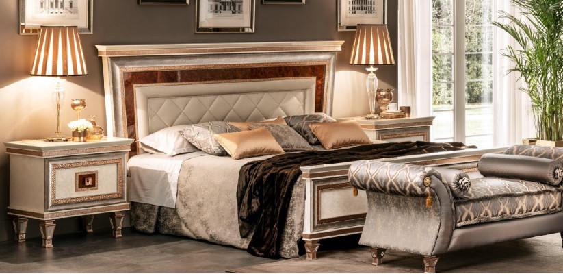 Designer Bed Beds Upholstered bed 180x200 Double bed arredoclassic Furniture