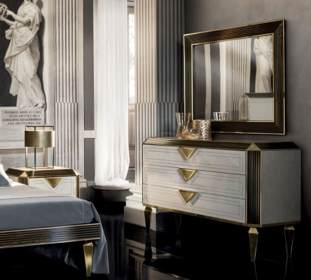 Chests of drawers Wardrobe Mirror Design Furniture Luxury Coat rack 2pcs. Set arredoclassic