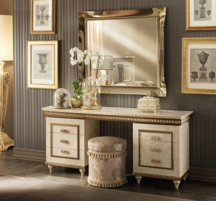 Dressing table Mirror Complete Chest of drawers Bedroom 2 pcs. Console arredoclassic