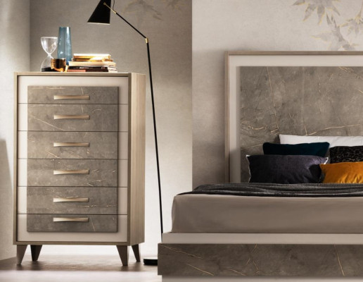Set Hotel 2x Beds Bedside table Design Bedroom 3pcs. Furniture arredoclassic