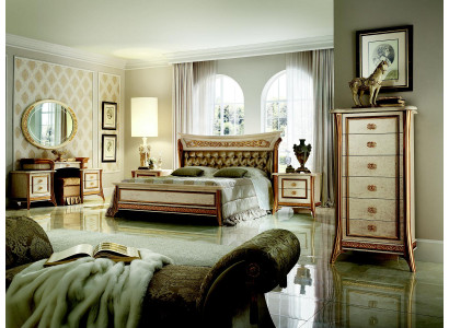 Elegant Designer Bedroom Bed Double bed Beds Chesterfield Art Nouveau
