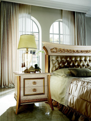 Elegant Designer Bedroom Bed Double bed Beds Chesterfield Art Nouveau