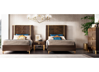 Hotel Furnishings 2x Beds + Bedside table Design Modern Luxury Furniture 3-piece. set