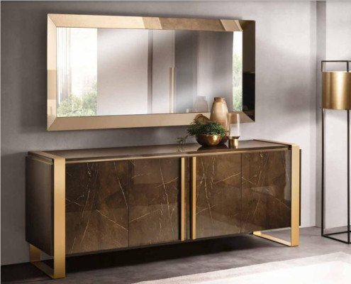 Buffet Sideboard Chest of drawers Mirror Real Handcraft Wood Shelf Shelves 2pcs