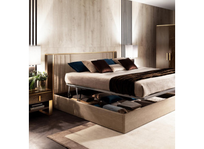 Designer Wood Bed Bedroom Elegant Upholstery Furniture Double Beds arredoclassic