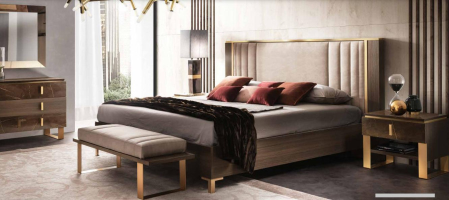Luxury Bedroom Bed Double bed Modern Wood Leather Upholstery Beds