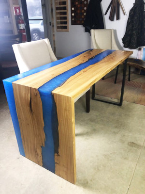 Dining table Table Kitchen Table Modern Tables Waterfall River Epoxy Resin Furniture new
