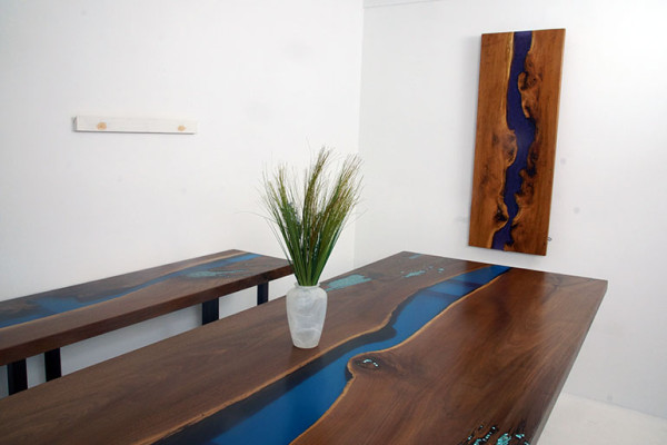 Dining table River Table Real Wood Solid Epoxy resin Tables 260x100 new