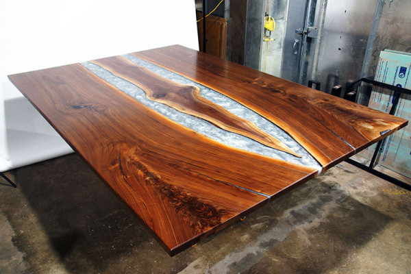Epoxy resin dining table real wood solid furniture waterfall epoxy table cast resin